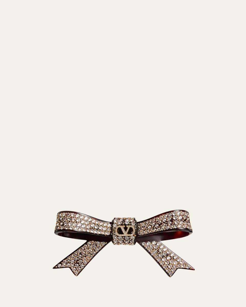 VLOGO Crystal Bow Barrette